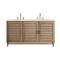 James Martin Vanities Portland 60in Double Vanity Whitewashed Walnut w/ 3 CM Eternal Marfil Quartz Top 620-V60D-WW-3EMR - alternate 1